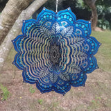 Hanging Wind Spinners Outdoor- Wind Spinner Outdoor Clearance,Mandala Flower Hanging Wind Spinner，Garden Decor,Spinners for Yard and Garden, (10 inch)