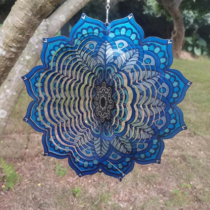 Hanging Wind Spinners Outdoor- Wind Spinner Outdoor Clearance,Mandala Flower Hanging Wind Spinner，Garden Decor,Spinners for Yard and Garden, (10 inch)