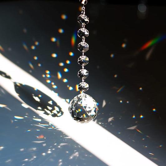 Crystal Ball Prism Suncatcher 6 Strands, 30mm/40mm Hanging Chandelier Crystals Beads Chain Curtain for Decoration Clear GOLDENHAITAI