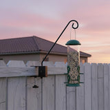 4 Pack Heavy Duty Deck Hook, 17 Inch Railing Hook, 360 Degree Swivel Plant Hanger, Solid Metal Deck Hangers for Hanging Bird Feeders, Wind Chimes, Lanterns and Flower Pots, Black
