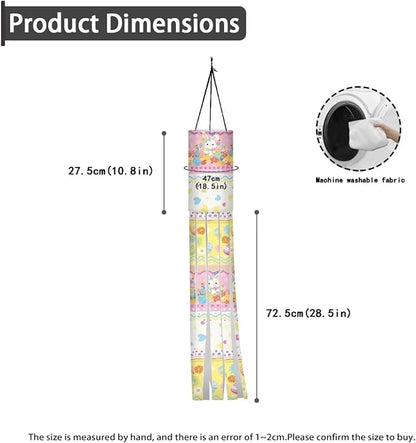 Jeiento 40Inch Colorful Eggs Rabbit Easter Day Windsock Flag 2 Pack Cute Bunny Wind Socks Outdoor Hanging Decoration Lightweight Windsock for Garden/Yard/Tree,Spring Decor