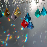 38mm Crystals Suncather Prism, 10pcs Maple Leaf Hanging Crystals Chandelier Replacement Colorful Ornament Pendant for Windows, Home, Wedding, Party Decor