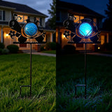 Turtle Solar Lights Outdoor Decorations, 2 Pack Metal Iron Solar Stake Lights for Yard, Garden, Lawn Decor