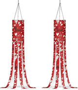 Jeiento 40Inch Red Love Hearts Windsock Valentines Day Wind Socks Outdoor Hanging Decoration Wedding Party Decorative Windsock for Garden/Yard/Tree,2 Piece Set