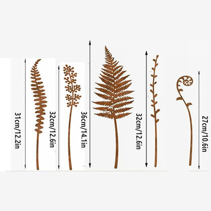 HouseVibe 5 Pieces Decorative Garden Stakes Metal Yard Art Ornaments for Outdoor Pathway Farm Lawn Decor- Style B
