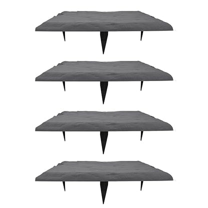 15.5 Inch Stepping Stones, Decorative Garden Walkway Pavers with Ground Stakes for Outdoor Pathway, Lawn, Yard, Made of Polypropylene (Gray)