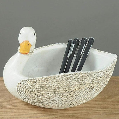 Garden Ornaments Decor Statue Outdoor,Abstract Unique Statue Sculpture Creative Statues and Sculptures Outdoor Decor for Garden,Simulation White Duck Model Statue Resin Sculpture Sundries