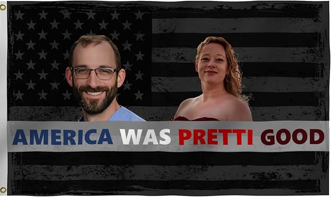 America Was Pretti Good Flag 3X5FT,Alex Good Flags, Both Sides Printed, Men Women Banner,Vibrant Colors, Double Stitched with 2 Brass Grommets, Bar Garden Street Decoration, GYM, Office Decor,Indoor Outdoor Use,Gifts. (Black, 3x5ft)