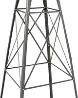 Metal Windmill for Garden Yard Decor, 8ft Tall Windmill Pinwheels Outdoor with Spinning Blades, Weather Vanes Lawn Ornaments, Weather-Resistant, Grey