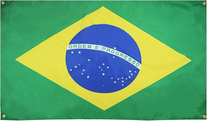 AZ FLAG Brazil Flag 150 x 90 cm with 4 Eyelets for Balcony or Wall