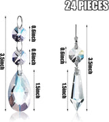 Potchen 48 Pcs Chandelier Crystal Replacement 38 mm Teardrop & Icicle Crystal Prisms Hanging Gems Parts for Lamps and Chandeliers Suncatcher Christmas Tree Windows Home Decor (Clear)