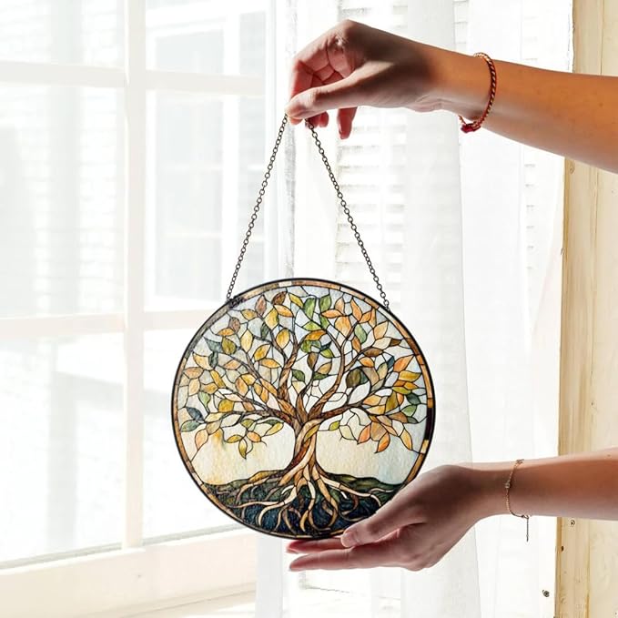 Stained Glass Window Hanging,suncatcher Stained Glass kit,Stained Glass Ornament, Garden suncatchers for Windows Hanging,Window Decor or Indoor,Gifts for Women, Lovers, Couple, Friends