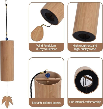 Meditation Chimes, Bamboo Wind Chimes, Wood Wind Chimes for Sound Healing, Meditation, Relaxing, Unique Decor Gift for Outdoor