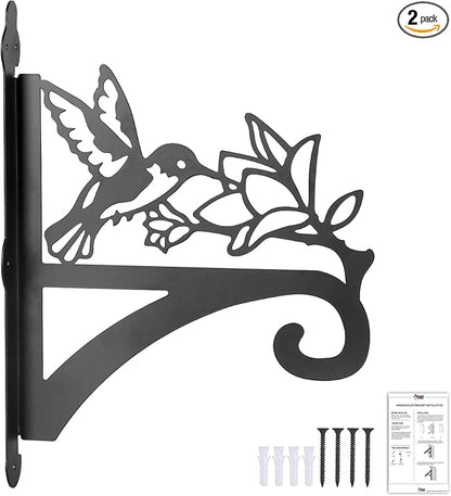 ATKKE Hanging Plant Bracket Hangers Indoor Iron Wall Mount,11” Hummingbird Silhouette Ornamental Iron Hangers Hookers for Flower Pot Lantern Bird Feeder Wind Chimes