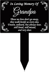 Roowest Cemetery Grave Decorations Acrylic Memorial Stakes Grave Stake Markers Sympathy Garden Plaque Waterproof Remembrance Sympathy Gift for Cemetery Graveside Outdoors Yard(Grandpa)