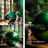 10 Inch Stainless Steel Gazing Globe,v2croft Hollow Ball Mirrored Surface Polished Shiny Sphere,Garden Stainless Steel Gazing Ball for Outdoor Lawn Pond Yard Ornament(Green)