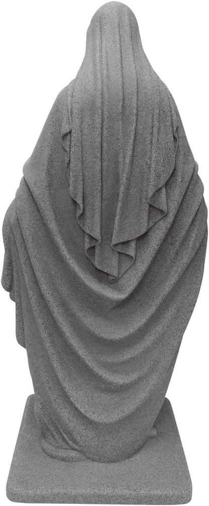 Virgin Mary Statue – Natural Granite Appearance – Made of Resin – Lightweight – 34”