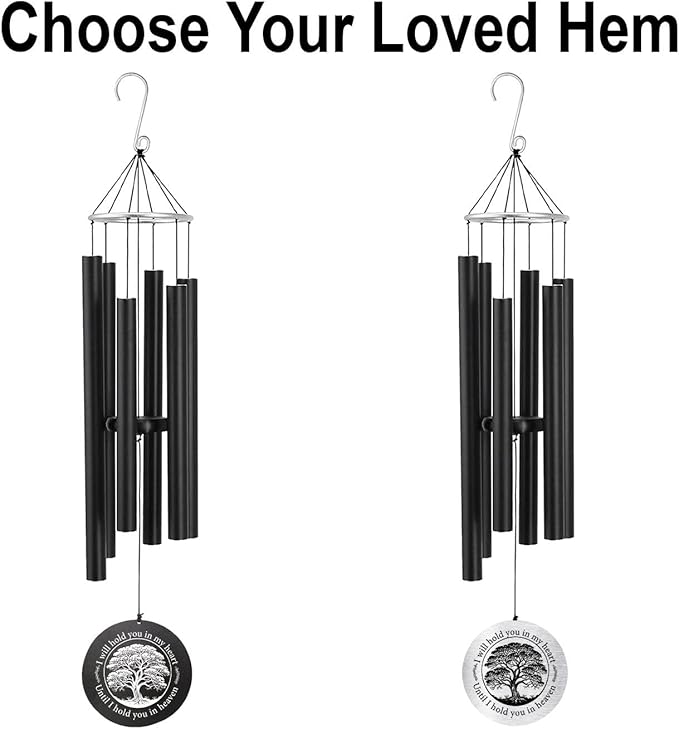 ASTARIN Personalized 30" Bereavement Wind Chimes for Outside, Memorial Gift in Remembrance of a Loved One, Sympathy Gift for Loss of Mother Father Husband, Garden Patio Decor