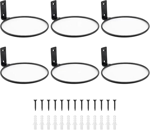 6 Pack 8 Inch Wall Flower Pot Holder Ring Plant Hanger, Metal Planter Hooks Wall Mounted Bracket Heavy Duty for Outdoor Indoor