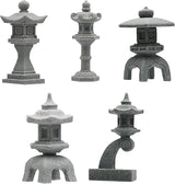 Miniature Japanese Lantern Decoration Mini Fairy Garden Decor Set Japanese Lantern for Micro Landscape Garden & Patio Yard Bonsai Decoration (5 Sandstone)