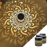 Decorative Solar Mandala Lights Outdoor, Metal Solar Fence Wall Light Waterproof, Solar Powered Mandala Garden Lights for Patio Fence Backyard Deck Outdoor Wall Decor (Mandala*4)