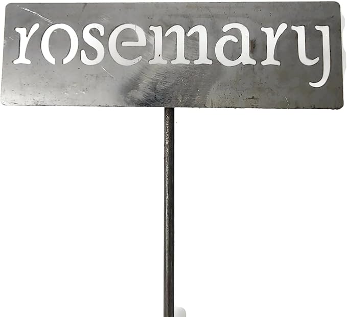 Classic Metal Garden Markers 19 Inches Tall (rosemary, Raw, Unfinished Steel (will rust with time))