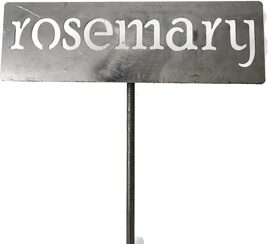 Classic Metal Garden Markers 19 Inches Tall (rosemary, Raw, Unfinished Steel (will rust with time))