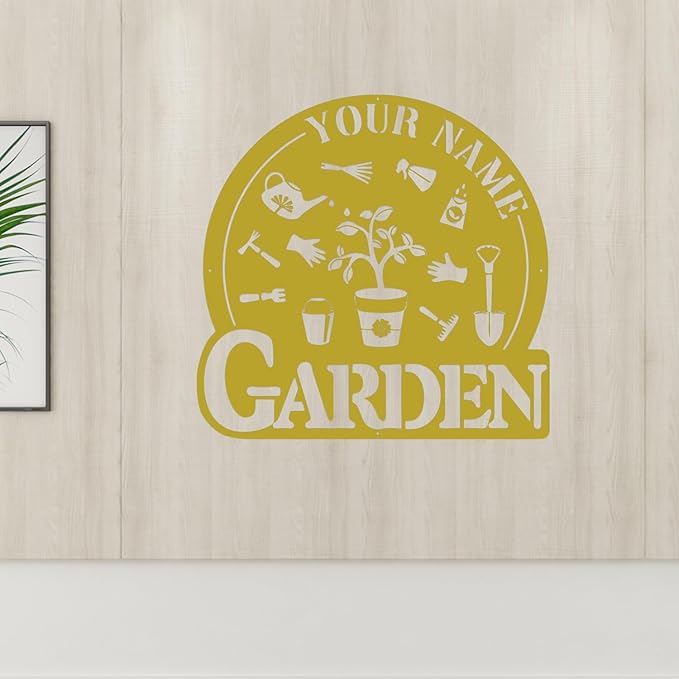 CFC0121326 Personalized Metal Garden Sign, Custom Plaque for Women, Mom, Grandma - Rustic Decoration for She Shed, Potting Shed