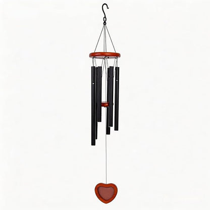 Memorial Wind Chime with Heart Locket Photo, Sympathy Gift for Loss of Loved One, Remembrance Aluminum Tube Wind Chime for Garden Outdoor, Metal Music Chimes for Home Decor