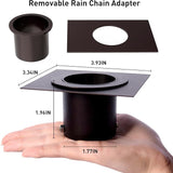 Rain Chain Set 8.5 Ft,Not Rust Wrought Iron Rain Chains for Gutters with Adapter Gotta Drain and Anchoring Stake, 14 Cups, 1 Hook, Adjustable Length for Garden Decorative (Coffee)