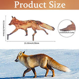 CREATCABIN Metal Fox Outdoor Decor Fox Garden Stakes Rustic 3D Sneaky Animal Art Sculptures Figures Decoration for Patio Lawn Yard Backyard Art Decoration Housewarming Chocolate Color 8 x 15 inch