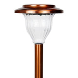 Alpine Corporation LBM174SLR-4 Solar Copper Stainless Steel Pathway LED Lights, 15" H, Bronze, Set of 4
