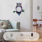 22" Outdoor Thermometer, Large Metal Indoor Wall Thermometer, Printed Owl Outside Thermometer with Large Number for Patio Home Room Decor