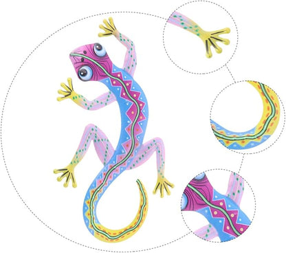 PAREKS 2pcs Gecko Ornament Outdoor Enclosure House Decorations for Home Outdoor Statues Hanging Glass Sculpture Metal Hanging Lizard Garden Iron Gecko Ornament Gecko Hanging Crafts Puppet/1535