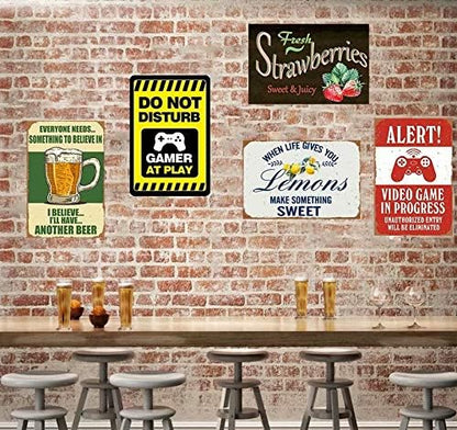 Retro Tin Signs Vintage Welcome To Our Patio Metal Sign Iron Painting for Indoor & Outdoor Home Bar Coffee Kitchen Wall Decor 12 x 8 INCH