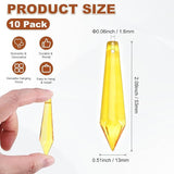 M METERXITY 10-Pack Crystal Icicle Prisms, 53mm/2.09 Inch Chandelier Pendant Maker Hanging Crystals Chandelier Prisms for Home/Windows/Garden/DIY Decoration[Golden Yellow]