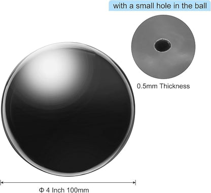 uxcell Gazing Ball 4 Inch 100mm Reflective Sphere Polished Hollow Ball, Stainless Steel Gazing Globe Mirror Ball for Home Garden Outdoor Decoration, Bright Black