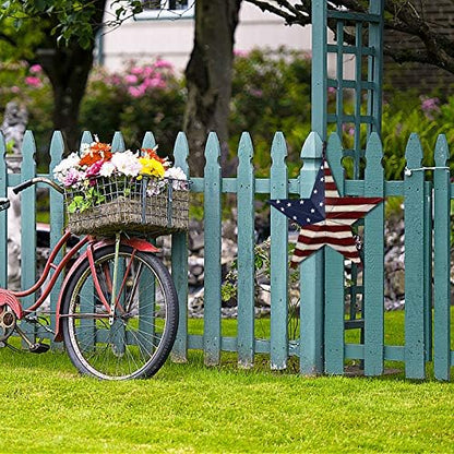 Metal Star Yard Signs 4th of July Decorations Outdoor, Patriotic US Flag Star Barn Decorative Garden Stakes for Fourth of July Garden Lawn Porch Independence Day Decor