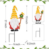 Metal Yard Signs Decor for Rust Prevention, Yard Stakes with Gnomes for Outside Garden Yard Lawn Porch Holiday Party(Yellow)
