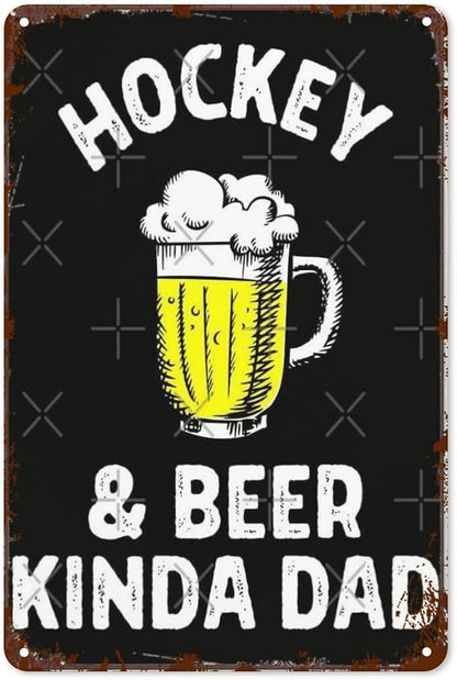 Retro Tin Signs Hockey 8x12 Inches Metal Wall Decor for Garden,Kitchen,Living Room,Patio,Office,Bathroom,and More! Vintage Funny Sign