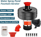 Pond Fountain Aerator, 1HP 110V 15000 GPH Stainless Steel Floating Pump w/100ft Cord – Aerator for Ponds, Lakes, Water Gardens