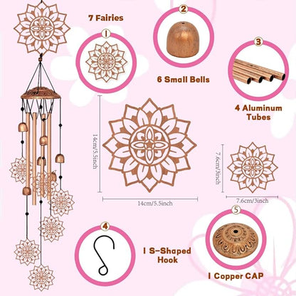 Large Aluminium Wind Chimes 33" Outdoor Deep Tone Memorial Wind Chime with Mandala Wind Catcher, Sympathy for Loss of Loved Mom Father,Metal Wind Chimes for Garden Patio Balcony Home Decor