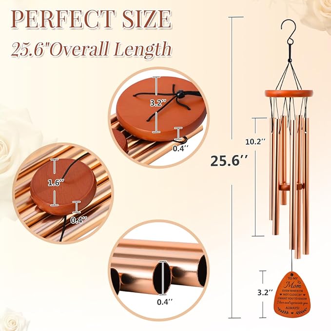 Gifts for Mom, Mama Wind Chimes, Mother Birthday Gift from Daughter Son, Love Reminder Gifts for Thanksgiving Christmas, Mother's Day Best Gift for Mom