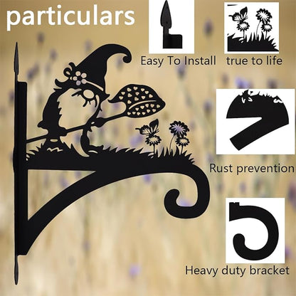 Heavy Bracket for Chimes,Not Easy to Break, Can be Used for Metal Hummingbird Feeder Stand, Wind Chime Hanger. Plant Hanger Indoor are More Lovely （Midget Chasing Butterfly） to Decorate Your Home
