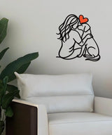 Putuo Decor Modern Minimalist Pet Love Metal Wall Art Line Heartwarming Dog Wall Decor for Living Room, Bedroom