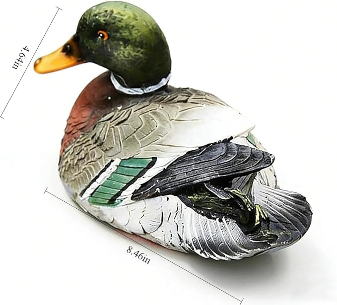 Outdoor Duck Statues: Resin Decor-Realistic Floating Mallard Ducks, Waterproof for Pond, Garden, Patio Ornaments, Ideal for Pool Backyard Lawn Decoration and Cake Toppers.