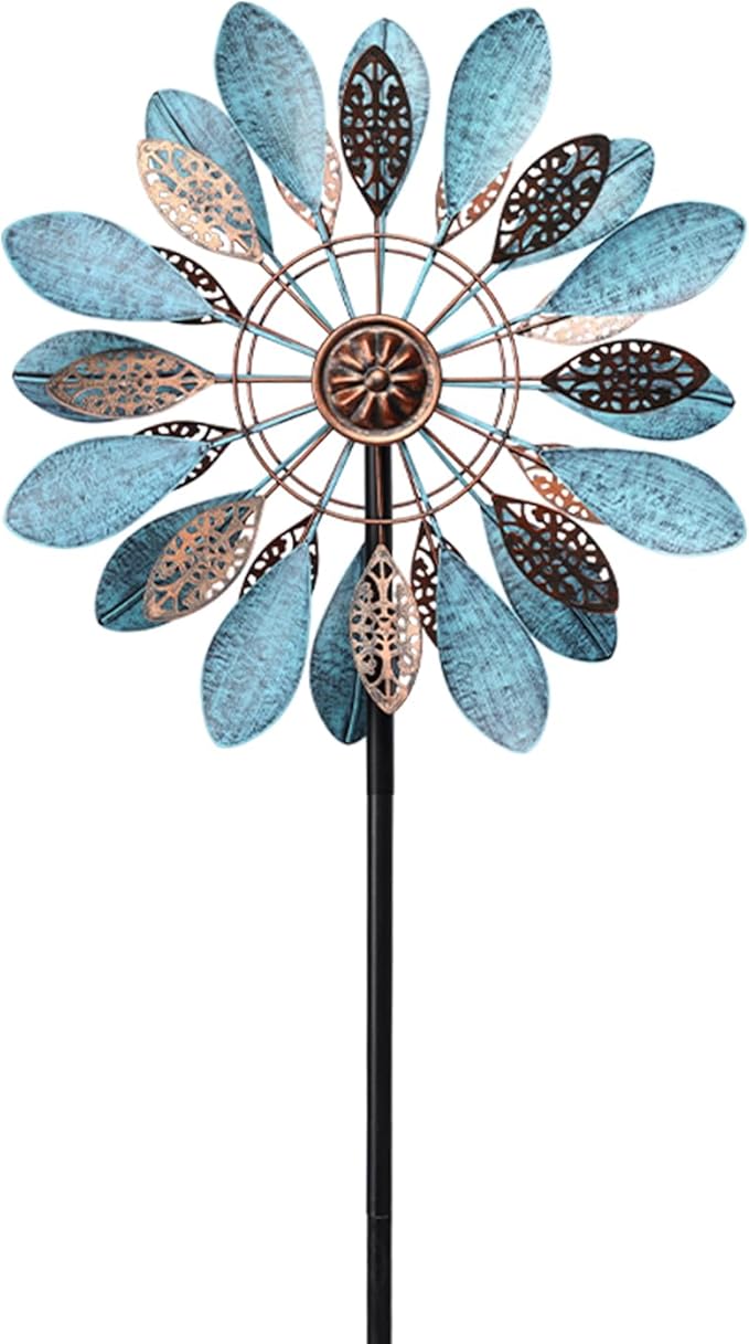 MUMTOP Decorative Metal Wind Spinner for Garden, Outdoor Patio, Lawn, Yard, Weather Resistant Kinetic Art