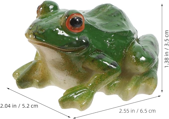 Frog Statue Ornaments - Resin Frogs Micro Landscape Craft Animal Sculpture 2pcs for Garden Yard Patio Fairy Garden Accessories Decor