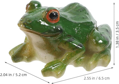 Frog Statue Ornaments - Resin Frogs Micro Landscape Craft Animal Sculpture 2pcs for Garden Yard Patio Fairy Garden Accessories Decor