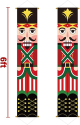 Ivenf Nutcracker Soldier Christmas Decorations, 2pc 71x13in Outdoor Yard Banner, Fade Resistant Fabric, Ready to Hang, Indoor-Outdoor Use, Home, Office, Shop Decor